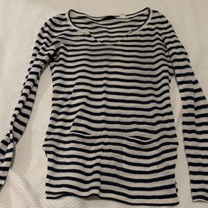 Striped Navy and White Women's Top